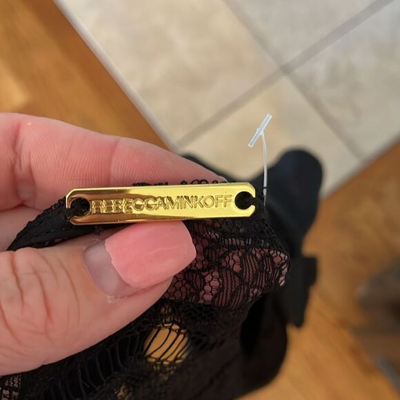 REBECCA MINKOFF GORGEOUS SILK AND LACE BLOUSE BLACK SIZE 0 - Picture 9 of 11